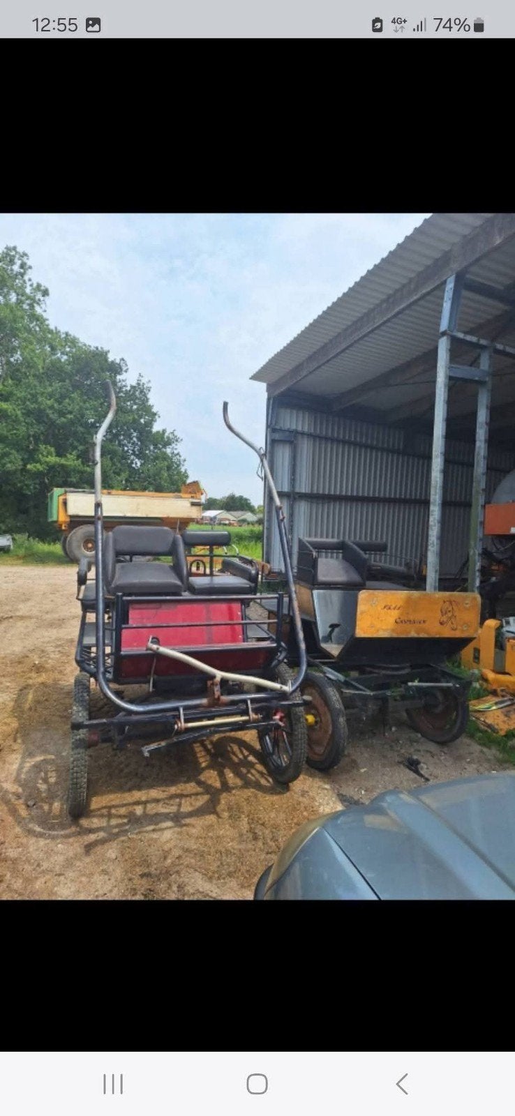 Mooie marathon wagen. Hobbywagen en sulky voor a/b ponys