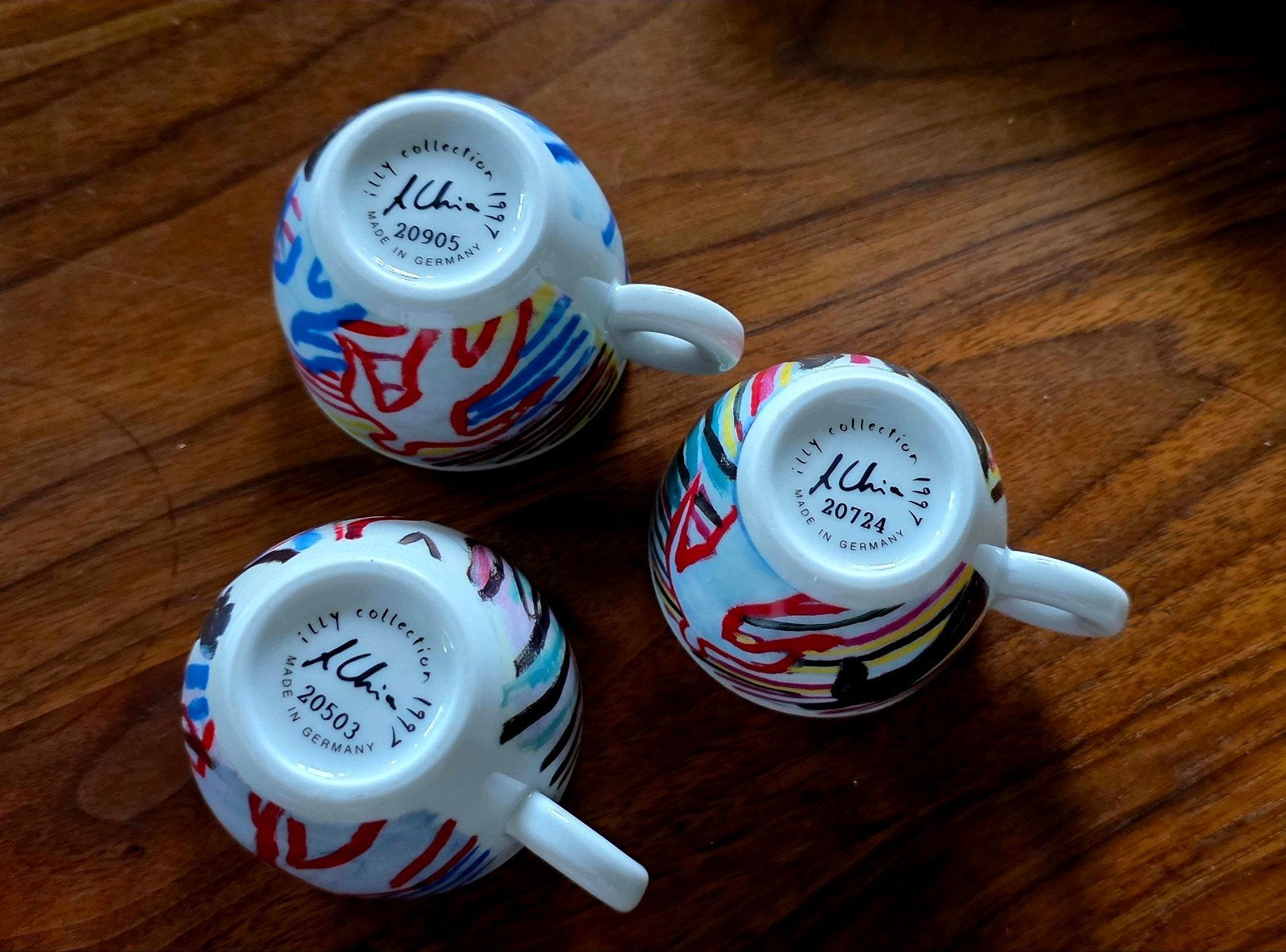 Illy Collection Espresso Kopjes -Keith Haring 1997 (3 stuks), Vintage, Ophalen of Verzenden, Zo goed als nieuw, Illy