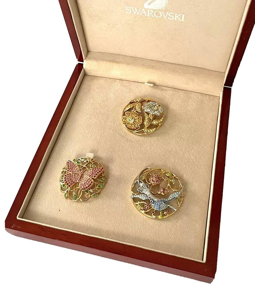 Set van 3 broches - Garden of Tranquility, Verzenden, Overige kleuren, Overige materialen
