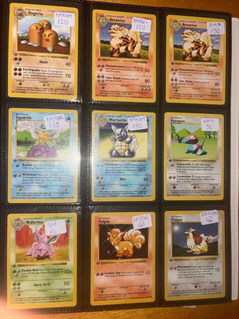 Pokemon Base Set 1st & Shadowless, Ophalen of Verzenden, Zo goed als nieuw, Meerdere kaarten