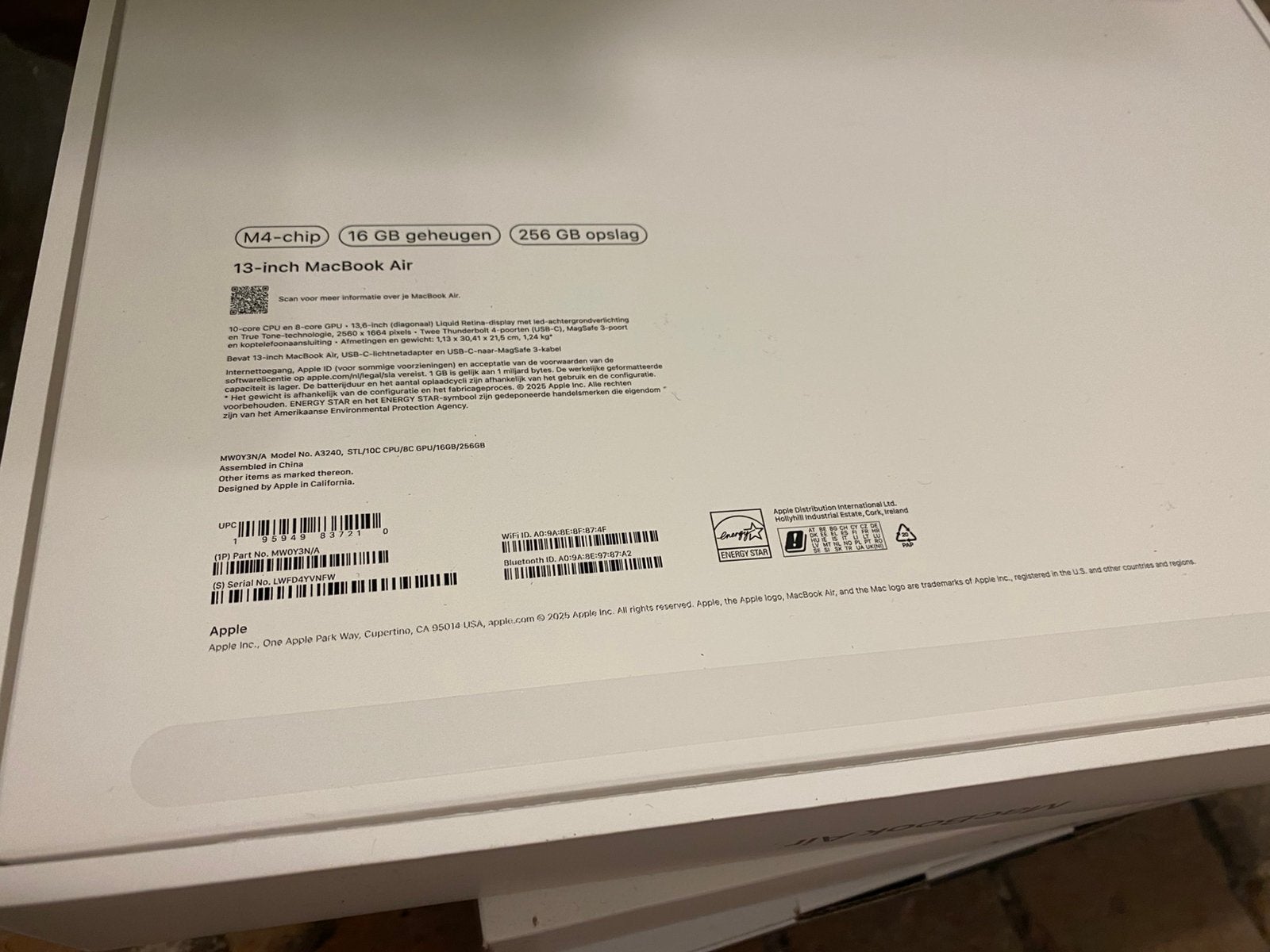 Storage box ONLY Macbook Air 13’’ 2025, 13 inch, Minder dan 2 Ghz, Ophalen of Verzenden, Zo goed als nieuw