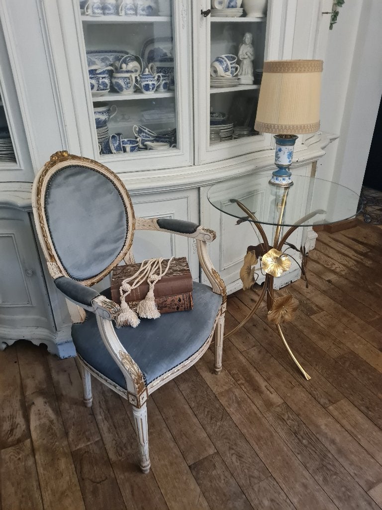 Bijzet tafeltje glas met metaal foto 1 t/m 3