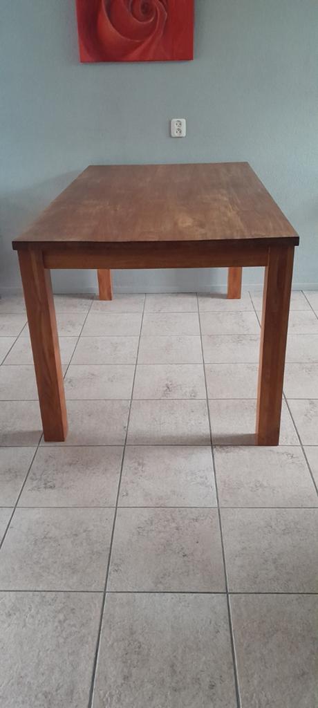 Teak eettafel, Ophalen, Gebruikt, 100 tot 150 cm, 50 tot 100 cm