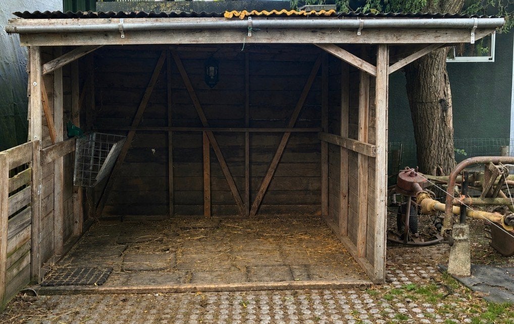 hok schuur afdak, Ophalen