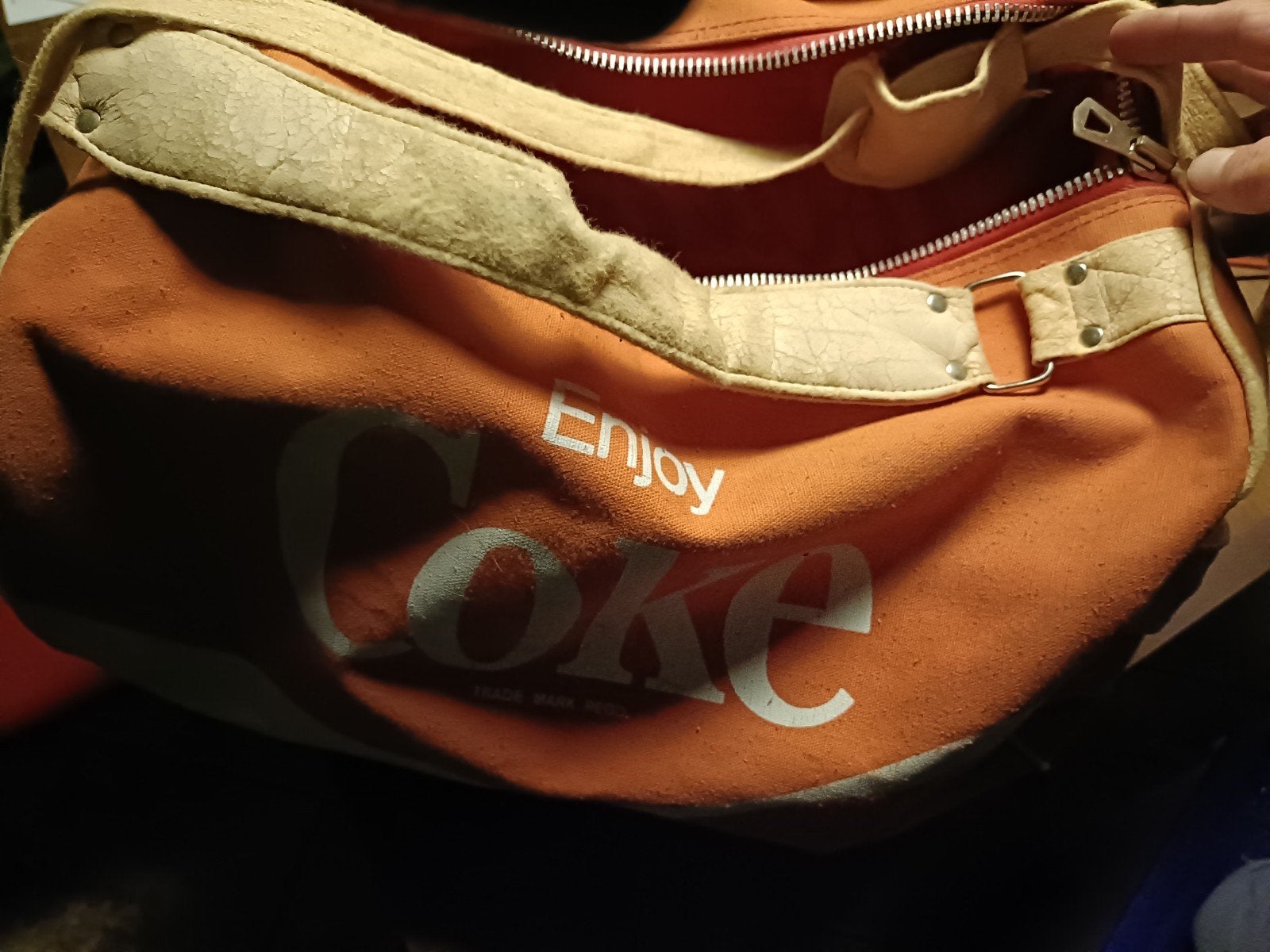 Vintage canvas Coca Cola schoudertas/plunjetas, Ophalen of Verzenden, Gebruikt, Gebruiksvoorwerp