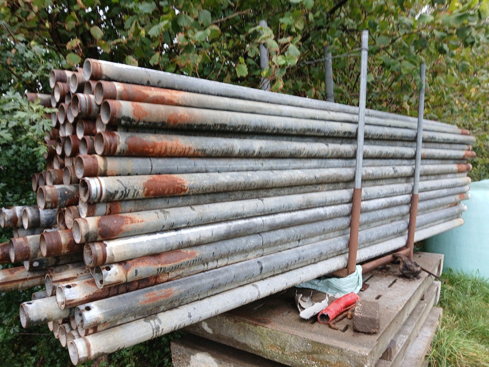 90 gegalvaniseerde buizen, 362 cm lang, 7.5 cm dik, Doe-het-zelf en Verbouw, Ophalen, Overige materialen, Minder dan 2 meter, 80 mm of meer
