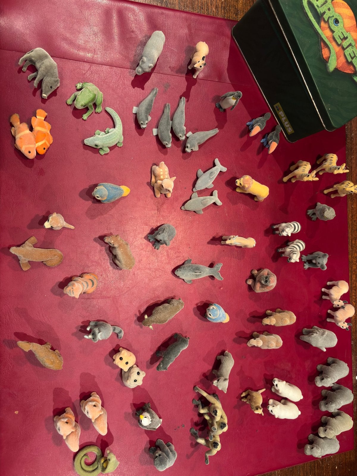 Troetels+ blik vintage flocked dierenfiguren Plus Plusmarkt, Verzamelen, Plus, Ophalen of Verzenden
