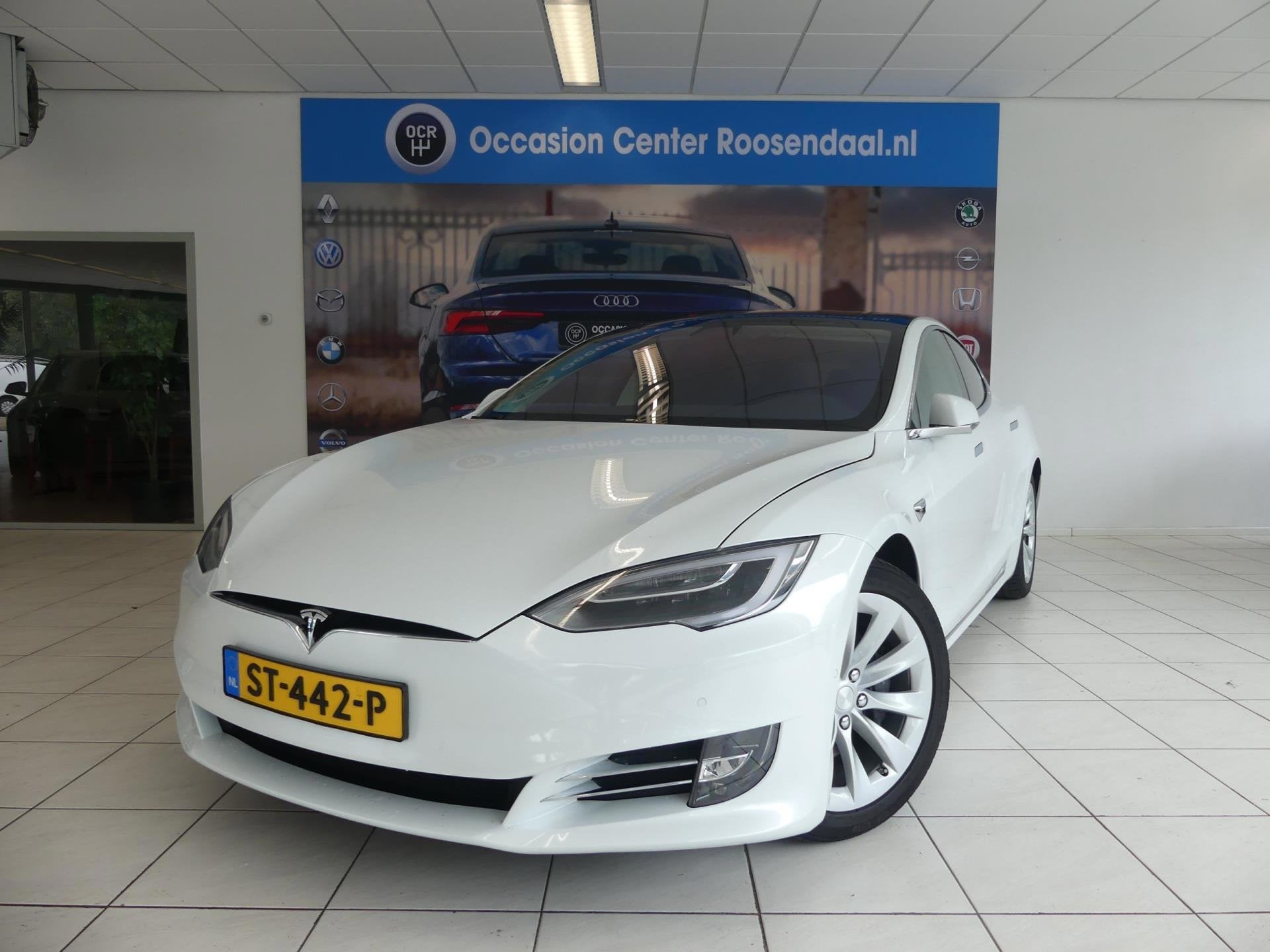 Tesla Model S 75D AWD Autopilot Navigatie Panoramdak Leder X, Auto's, Dealer onderhouden, Gebruikt, Zwart, Wit