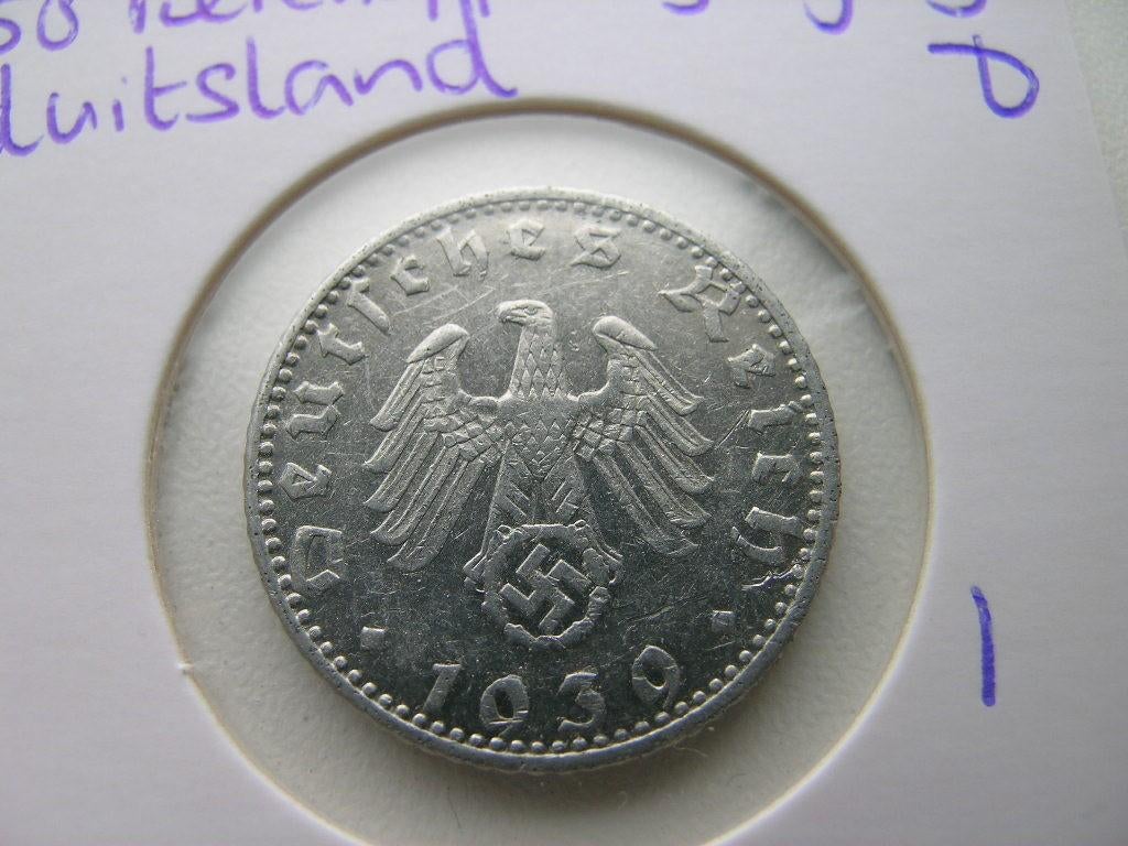 50 Reichspfennig 1939 D Duitsland, Postzegels en Munten, Munten | Europa | Niet-Euromunten, Ophalen of Verzenden, Duitsland, Losse munt