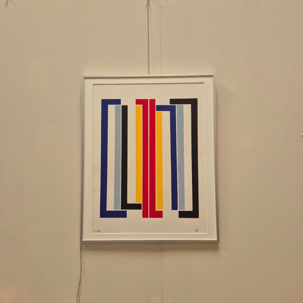 Litho Siep van den Berg - Kleurrijke Abstracte Compositie, Ophalen