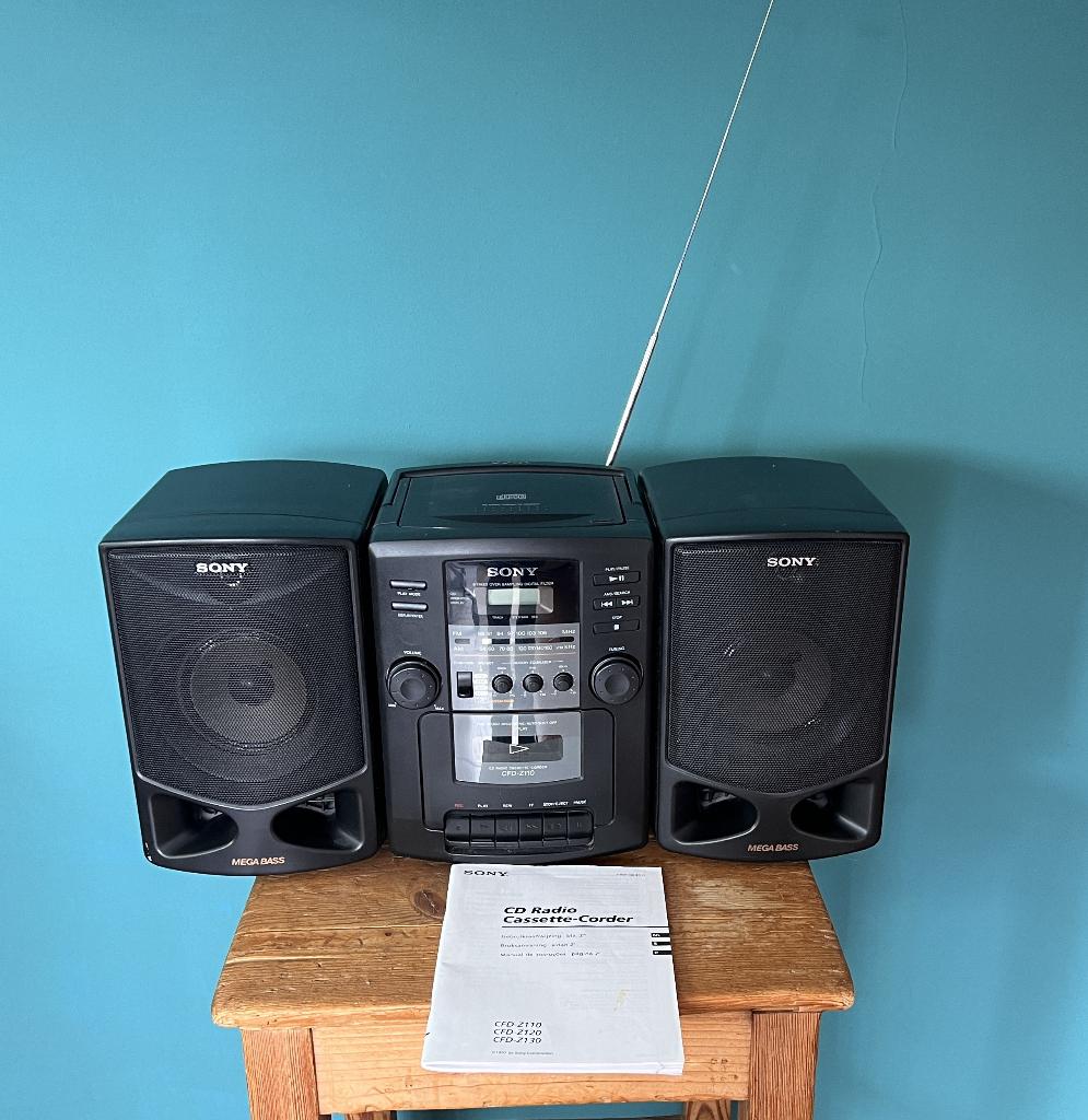 Retro Sony CFD-Z110 Radio/CD Speler + Handleiding, Ophalen of Verzenden, Gebruikt, Overige typen, Met cd-speler
