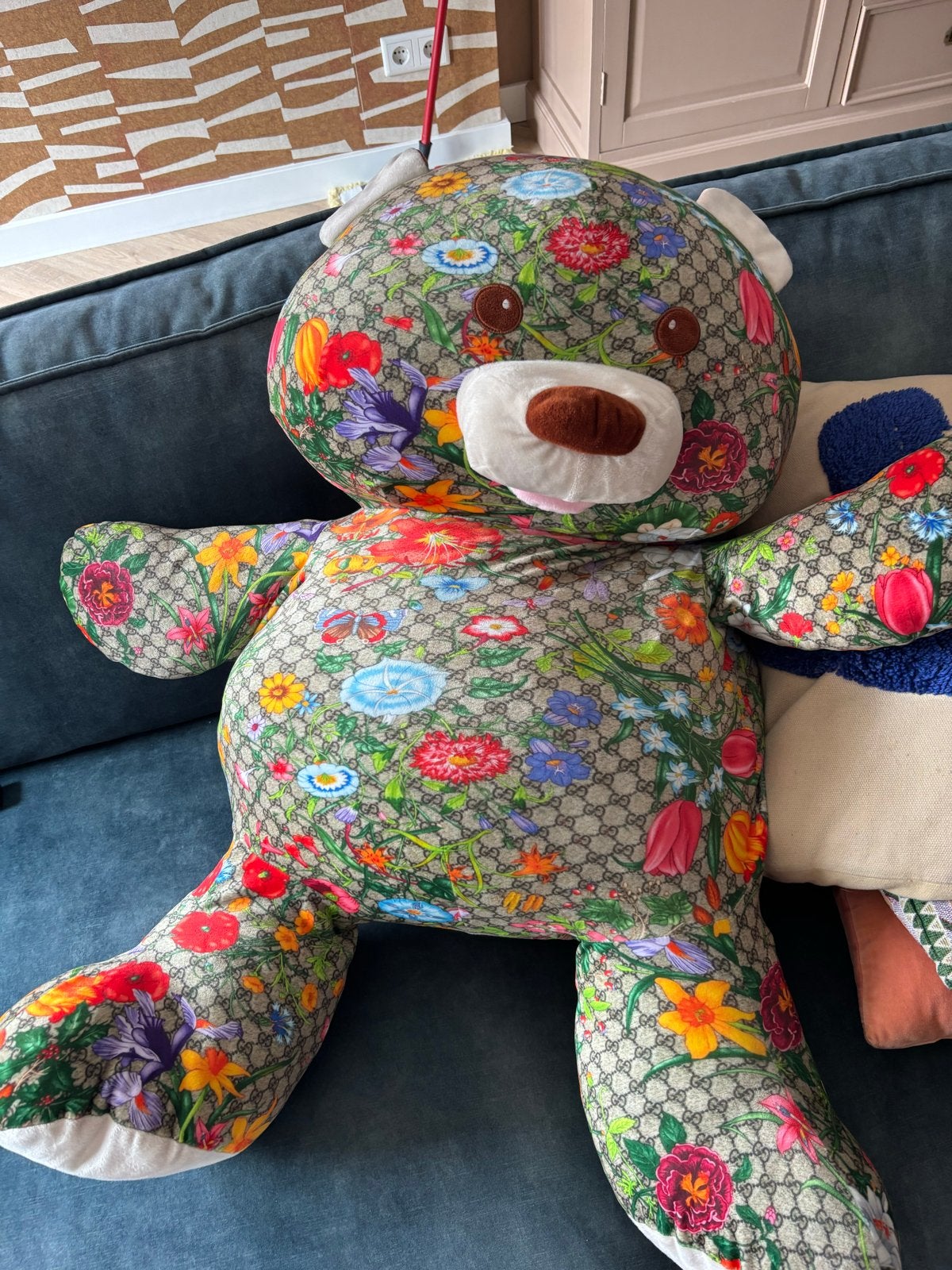 Grote Gucci-stijl Bloemen Beer Knuffel - Uniek Design, Kinderen en Baby's, Speelgoed | Knuffels en Pluche, Ophalen, Overige merken