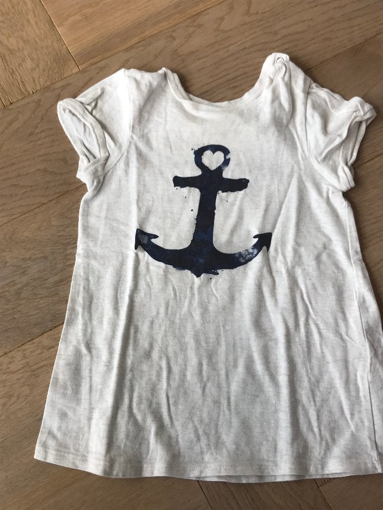 Leuk tuniekje van H&M maat 86 met blauw anker, Kinderen en Baby's, Babykleding | Maat 86, Gebruikt, Meisje, Jurkje of Rokje, H&M