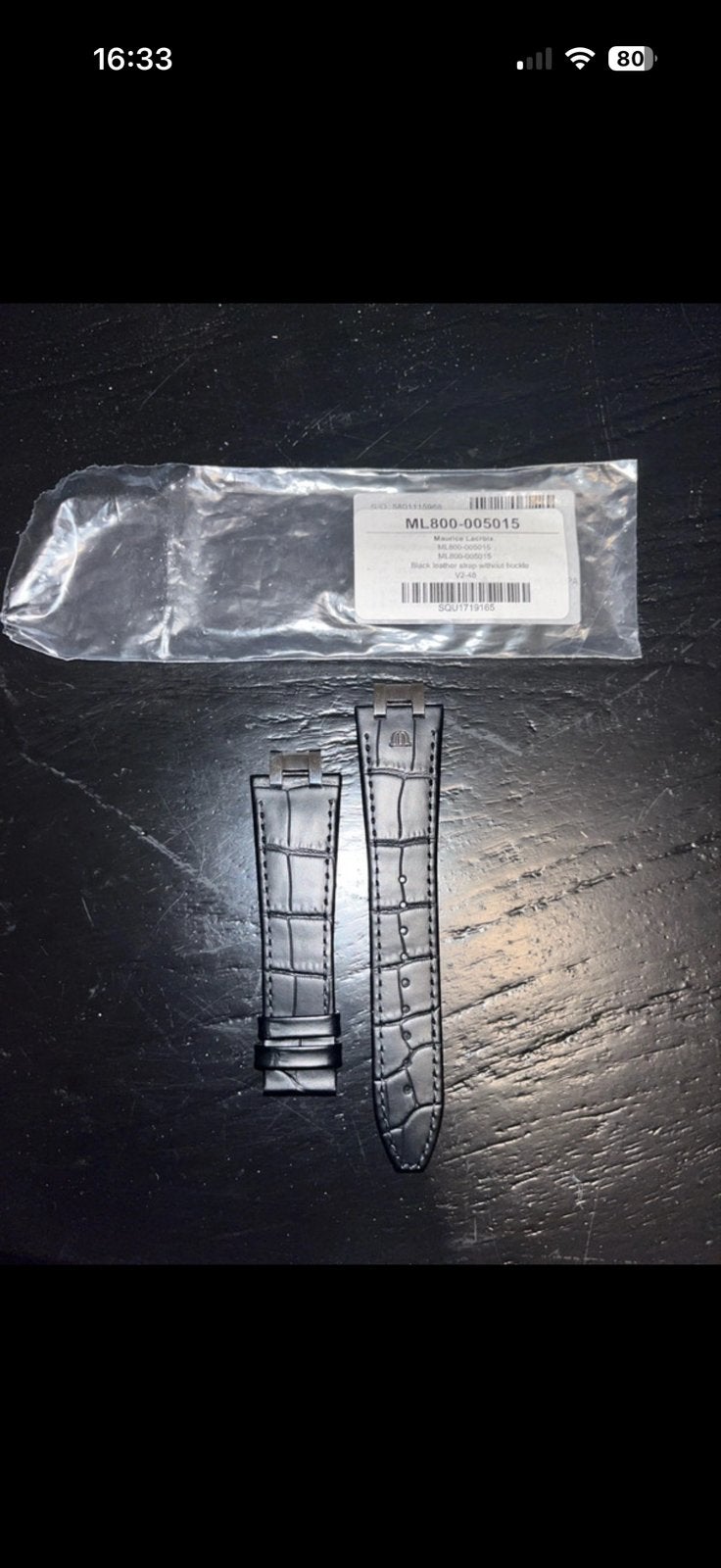 Mauric Lacroix horlogebandje ML800-005015, Overige merken, Overige materialen, Leer, Polshorloge