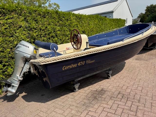 VAARKLAAR! Corsiva 470 Classic met Honda 8 PK (bj 2007), Watersport en Boten, Sloepen, Gebruikt, Polyester, Overige brandstoffen