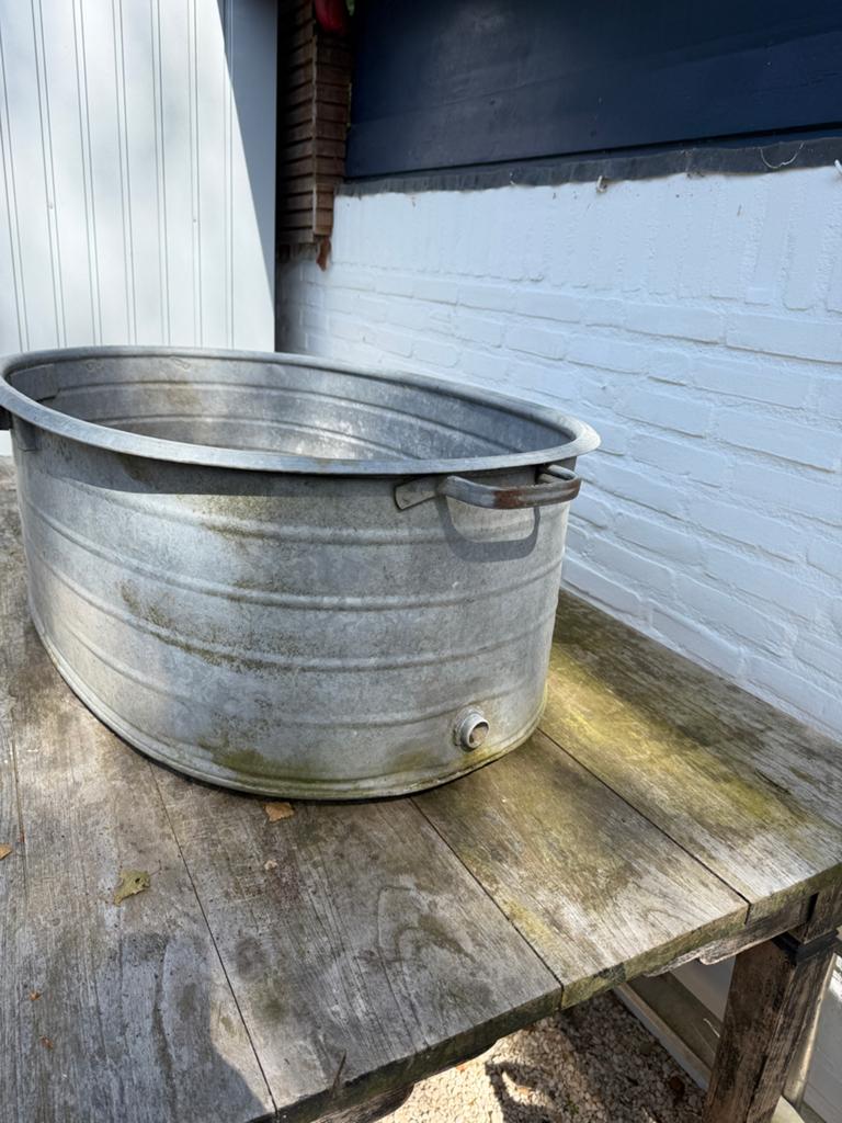 Ovale zinken teil - 96.5x30 cm, Ophalen, Metaal, 30 tot 60 cm, 60 tot 100 cm