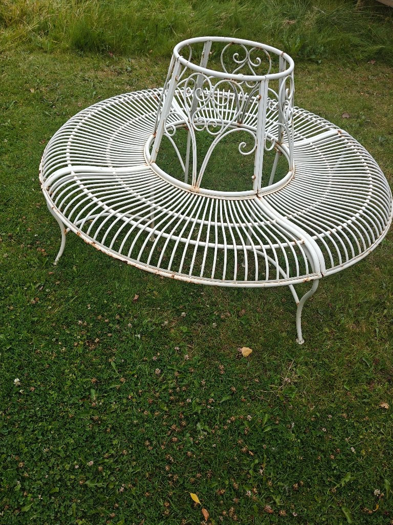 Vintage Ronde boom/ tuinbank, Tuin en Terras, Tuinbanken, Ophalen, Gebruikt, Metaal