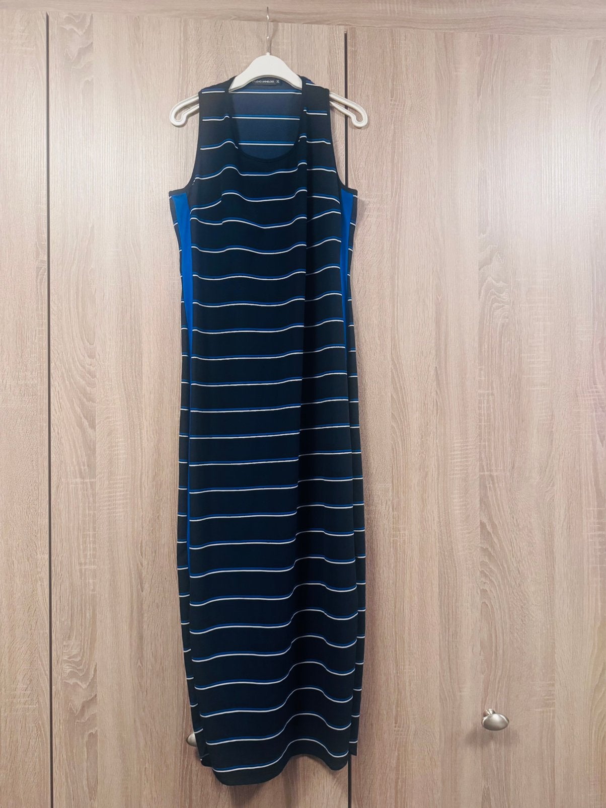 Studio Anneloes lange blauw wit gestreepte zomerjurk maat XL, Maat 46/48 (XL) of groter, Zo goed als nieuw, Onder de knie, Verzenden