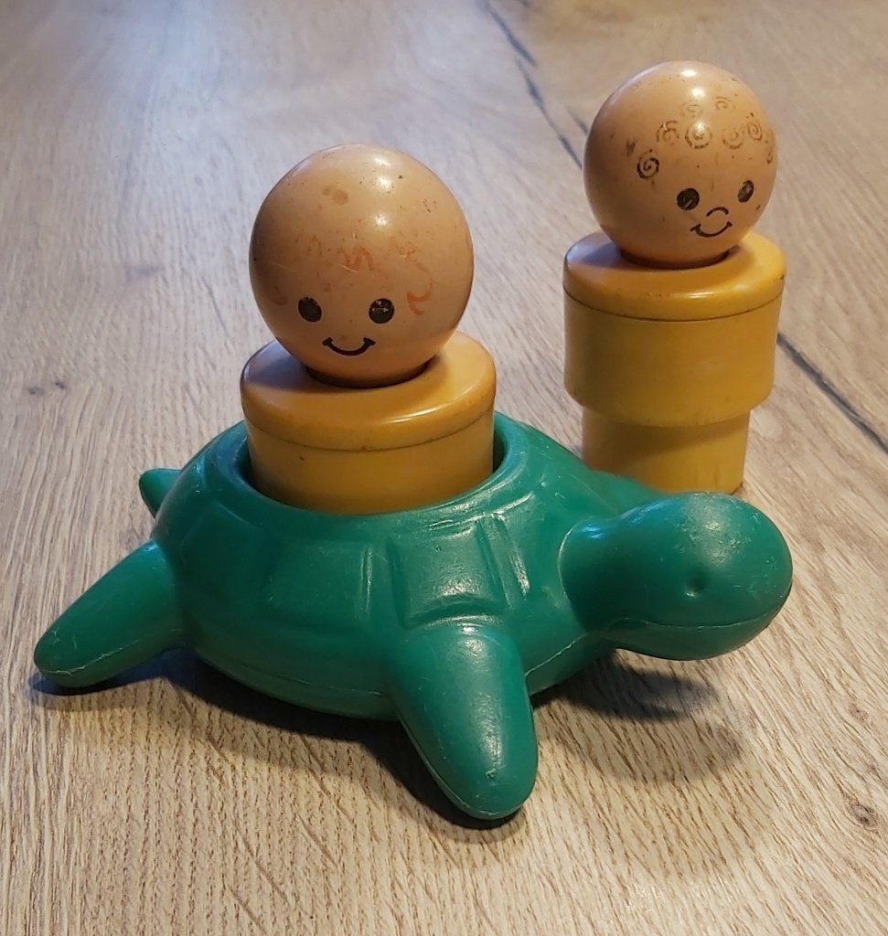 Vintage Fisher-Price Floating Schildpad + Baby's (1974)., Ophalen of Verzenden, Gebruikt