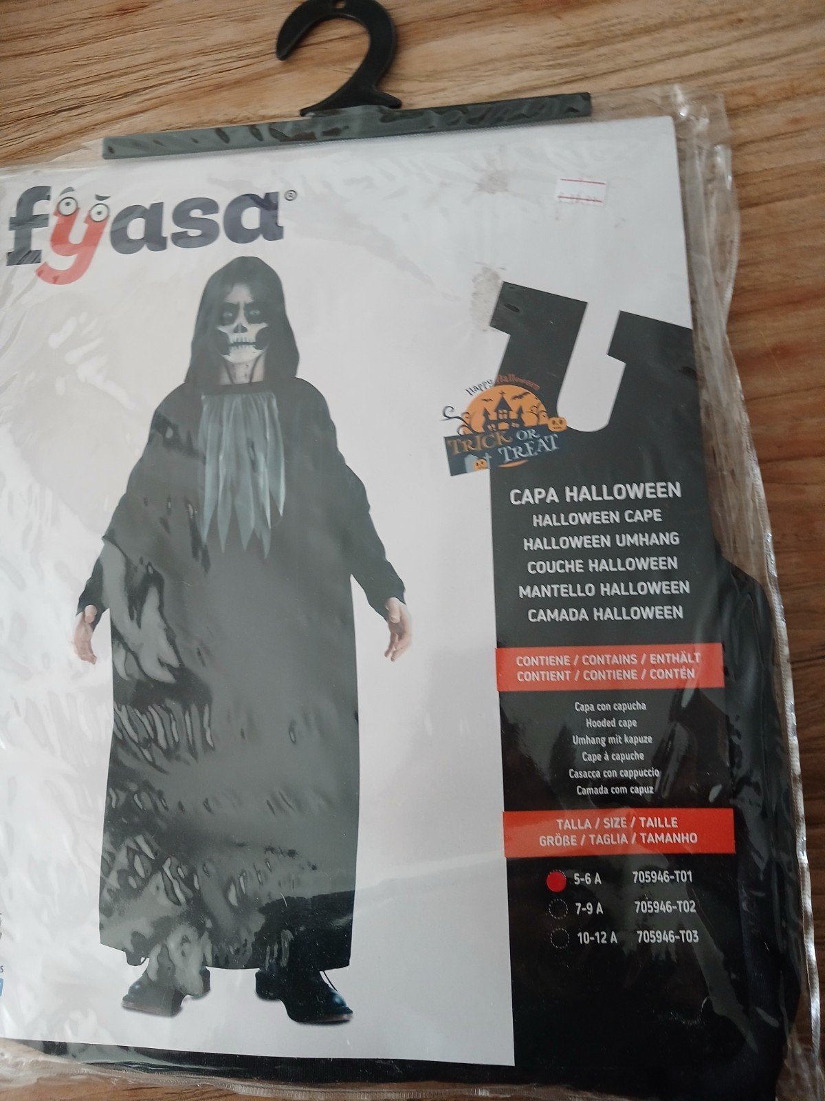 Halloween Cape - Doodskostuum met capuchon, Ophalen of Verzenden, Nieuw, Jongen of Meisje