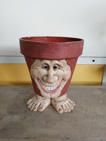 Gezocht: Bloempot met gezicht (niet te duur), Gebruikt, Rond, Binnen, Ophalen of Verzenden