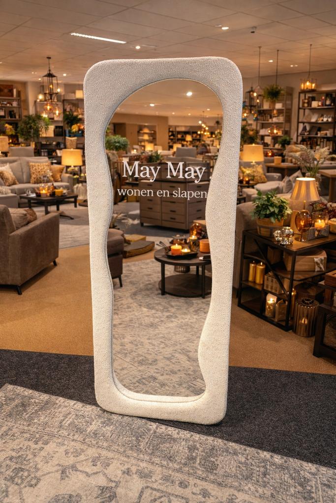 Spiegel organisch Bevol 180x72 Teddy Beige Direct leverbaar