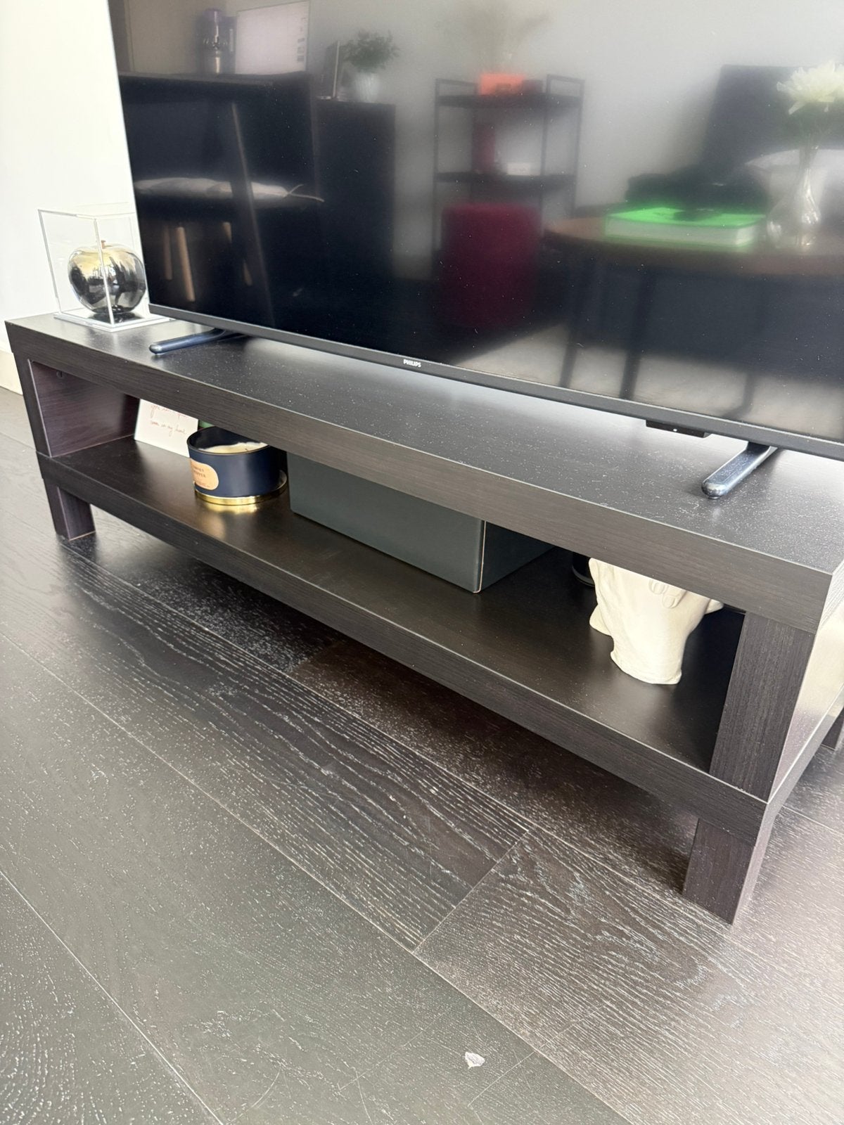 Black tv bench - Ikea Lack, Ophalen, 50 tot 100 cm, Zo goed als nieuw, Minder dan 100 cm