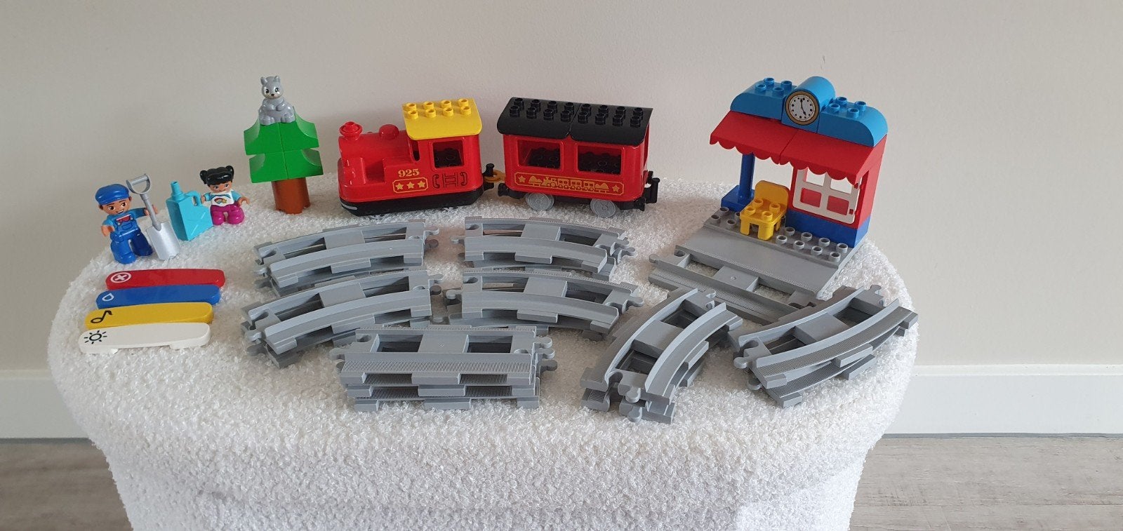 LEGO Duplo Trein met Rails en Station - Zo goed als nieuw, Ophalen of Verzenden, Zo goed als nieuw, Overige merken