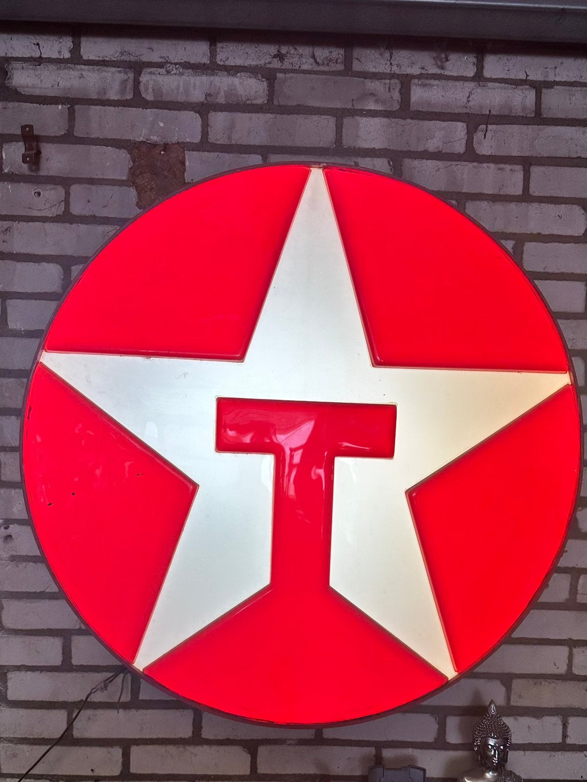 Originele vintage Texaco lichtbak – 85 cm – verlicht, Ophalen, Gebruikt, Lichtbak of (neon) lamp