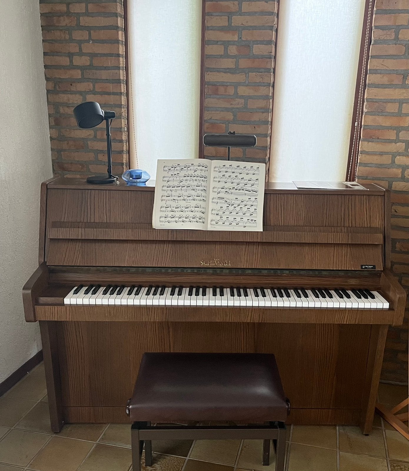 Schimmel piano (serie nummer en afmeting zie beschrijving), Ophalen, Gebruikt, Bruin, Piano