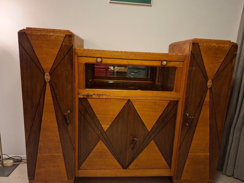 Antieke Art Deco kast met marmeren blad, Ophalen