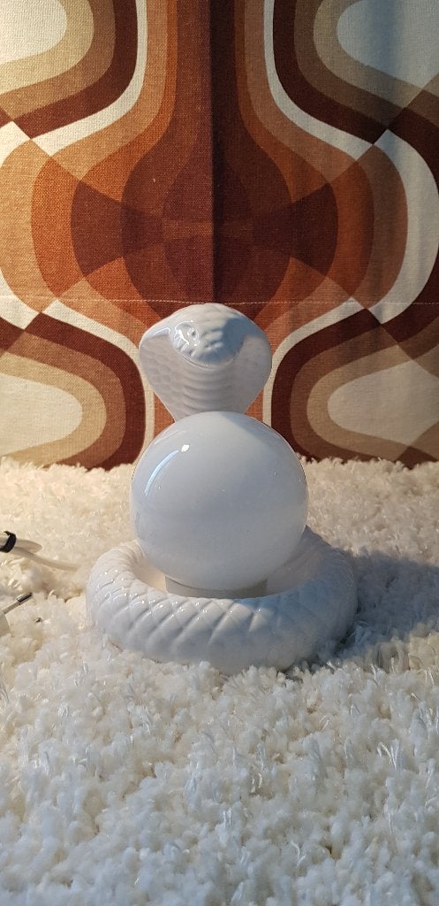 Vintage cobra lamp jaren '70/'80, Vintage, 20 cm, Keramiek, E14 (klein)
