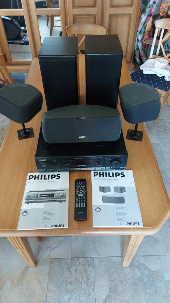 Philips FR 732 en FB 505 Pro Logic speaker en AV Receiver, Philips, Soundbar, Blu-ray-speler, 70 watt of meer