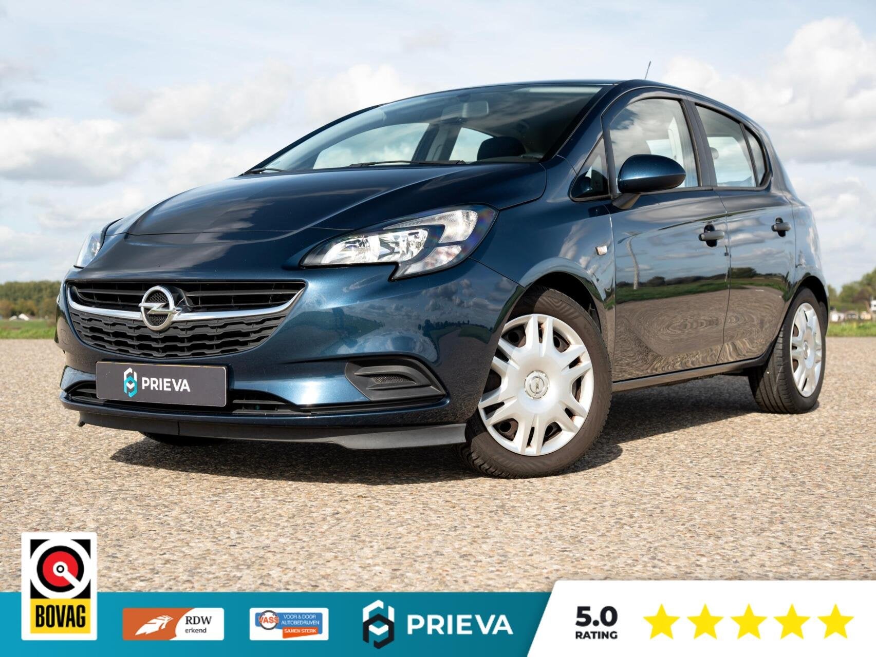 Opel Corsa 1.0 Turbo 90pk | NAP | AIRCO | 5-deurs, Auto's, Gebruikt, Euro 6, Blauw, 49 €/maand