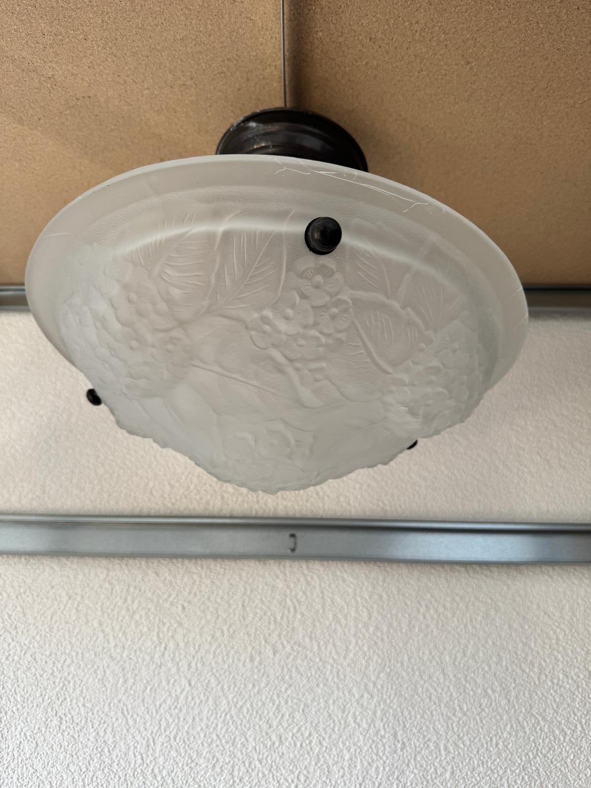 Franse Art Deco hanglamp glazen schaal, Antiek en Kunst, Ophalen of Verzenden