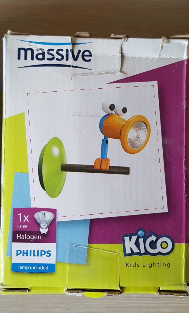 Philips Massive Kico Birdey wandlamp - NOS Lichte lakschade, Nieuw, Ophalen of Verzenden, Meerkleurig, Ophangbaar