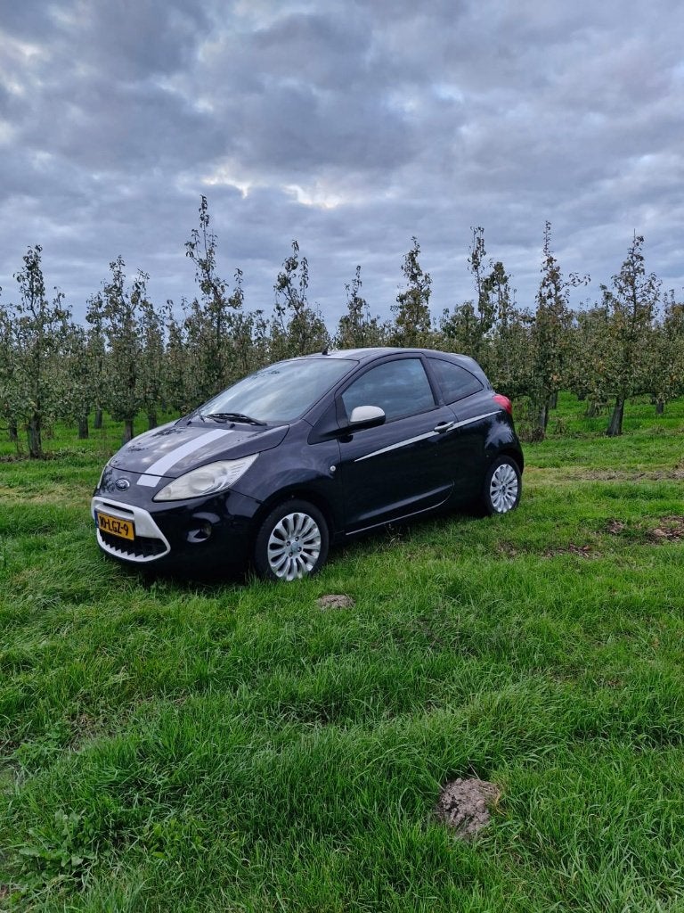 Ford Ka 1.2 51KW 2010 Zwart, Auto's, Dealer onderhouden, Stof, 1242 cc, 4 cilinders