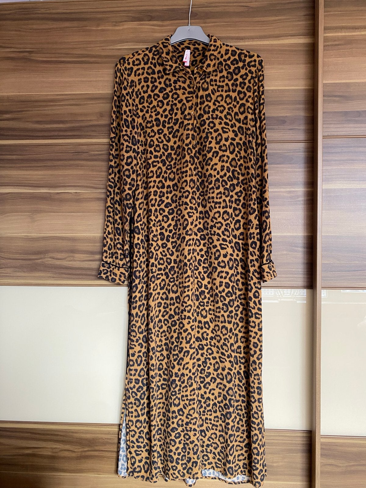 Maxi jurk met luipaardprint - Studio 2, Bruin, Maat 42/44 (L), Ophalen of Verzenden, Zo goed als nieuw