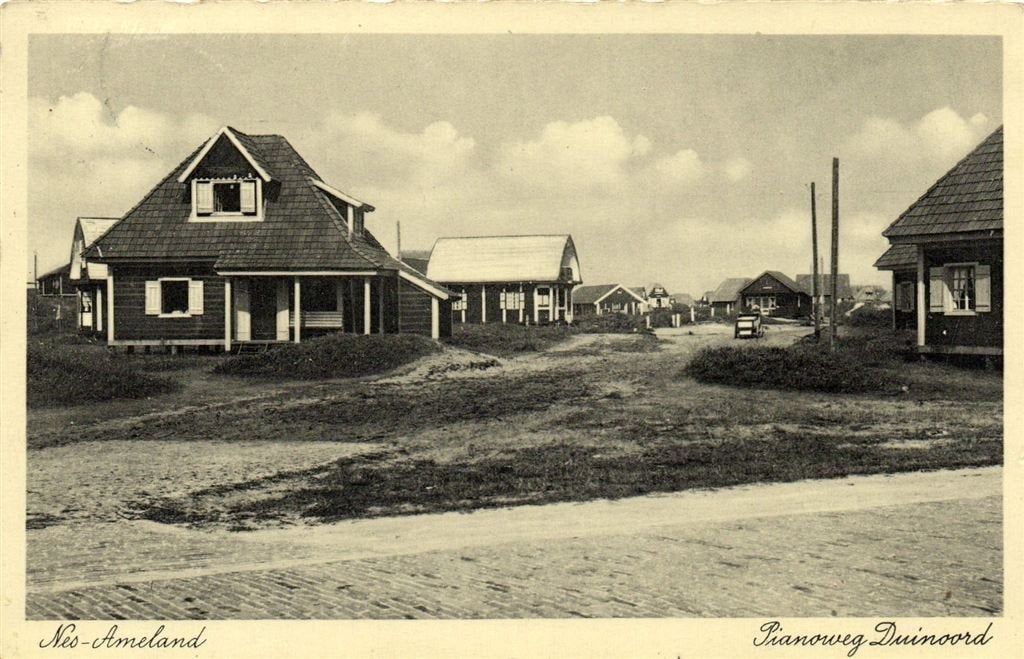 Nes-Ameland - Pianoweg Duinoord - 1936 gelopen, Verzenden, 1920 tot 1940, Gelopen, Friesland