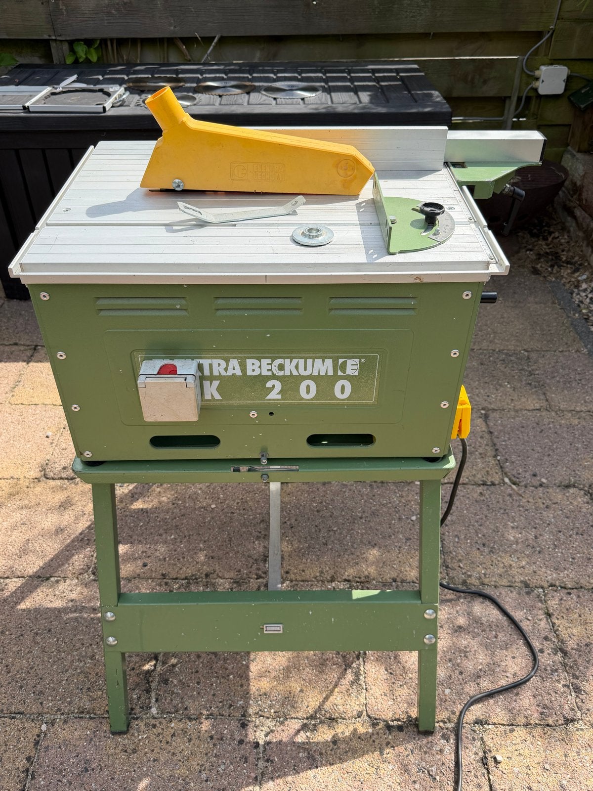 Elektra Beckum PK 200 zaagtafel + toebehoren. Topkwaliteit., Doe-het-zelf en Verbouw, Ophalen, Gebruikt, Cirkelzaag, 600 tot 1200 watt