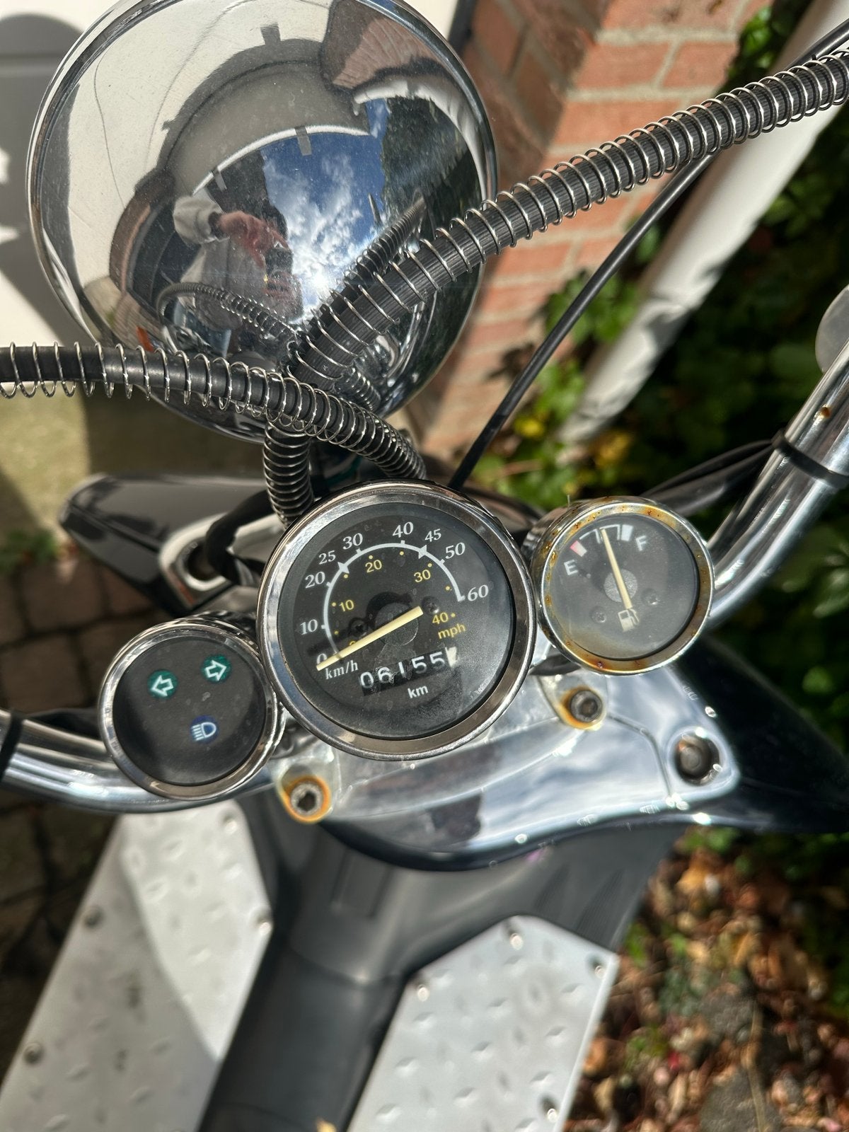 Zwarte Retro Scooter + afdekhoes, Ophalen, Gebruikt, Benzine, 50 cc