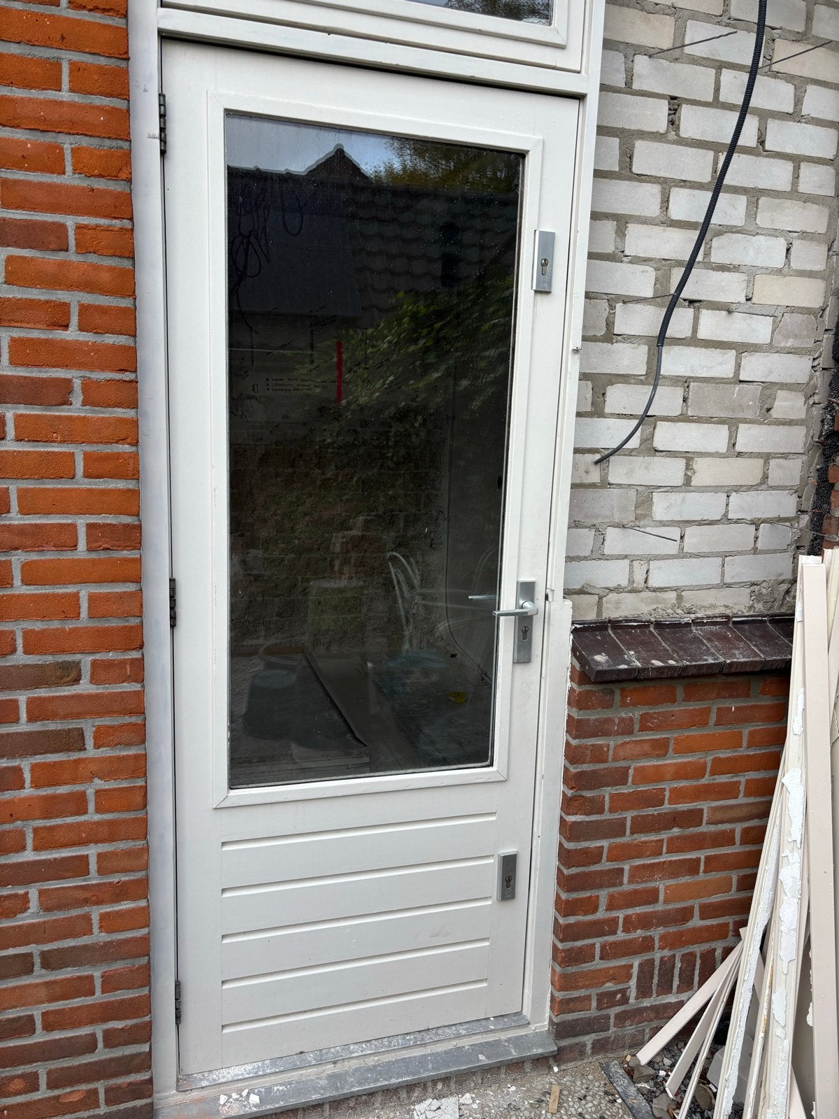 Buitendeuren met glas en Nemef slot, Ophalen, Gebruikt, 80 tot 100 cm, Buitendeur