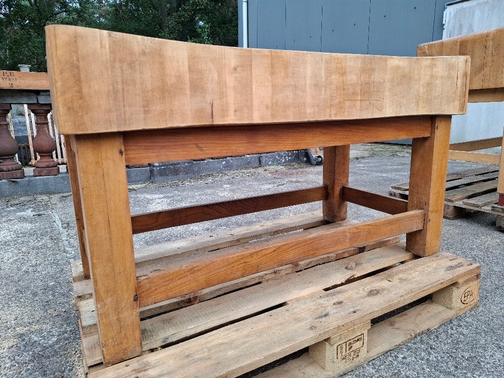 Stoer Industrieel Slagersblok  Unieke Salontafel / Tv-meubel, Ophalen, Gebruikt, 100 tot 150 cm, Minder dan 100 cm