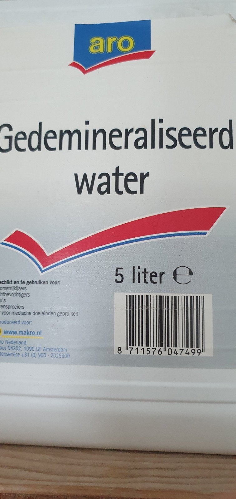 gedemineraliseerd water 5 liter, Ophalen of Verzenden