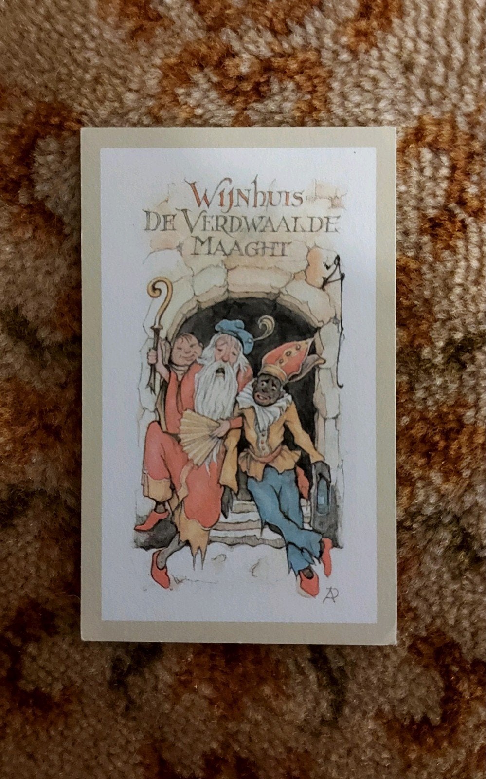 kaartje Sinterklaas en zwarte piet van Anton Piek, Ophalen of Verzenden, Zo goed als nieuw