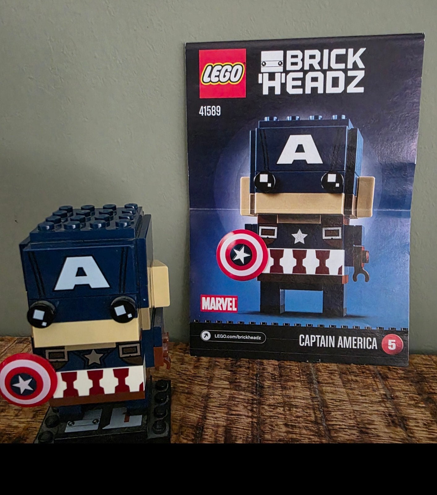 LEGO BrickHeadz 41589 Captain America Marvel, BrickHeadz, Lego, Ophalen of Verzenden, Zo goed als nieuw