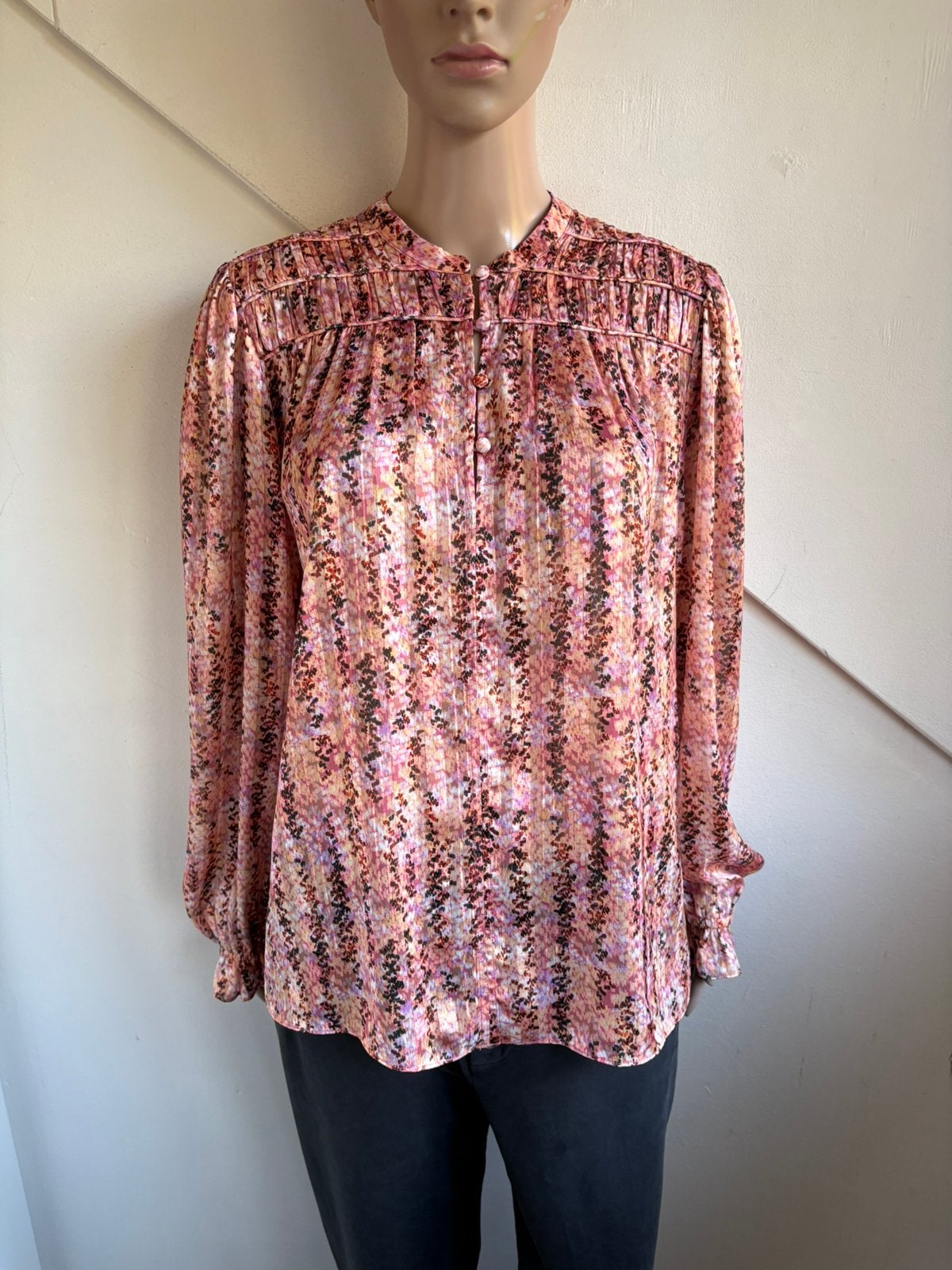 Dante6 blouse top maat 2 = M roze oranje bruin, Kleding | Dames, Ophalen of Verzenden, Zo goed als nieuw, Maat 38/40 (M), Roze