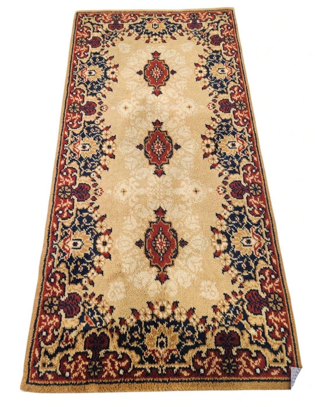 Vintage oosters Retro wol vloerkleed okergeel 60x120cm