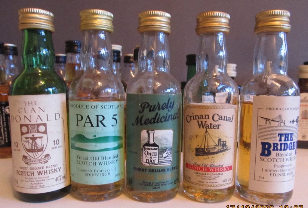 whisky miniatuurflesjes  5 flesjes, Ophalen of Verzenden