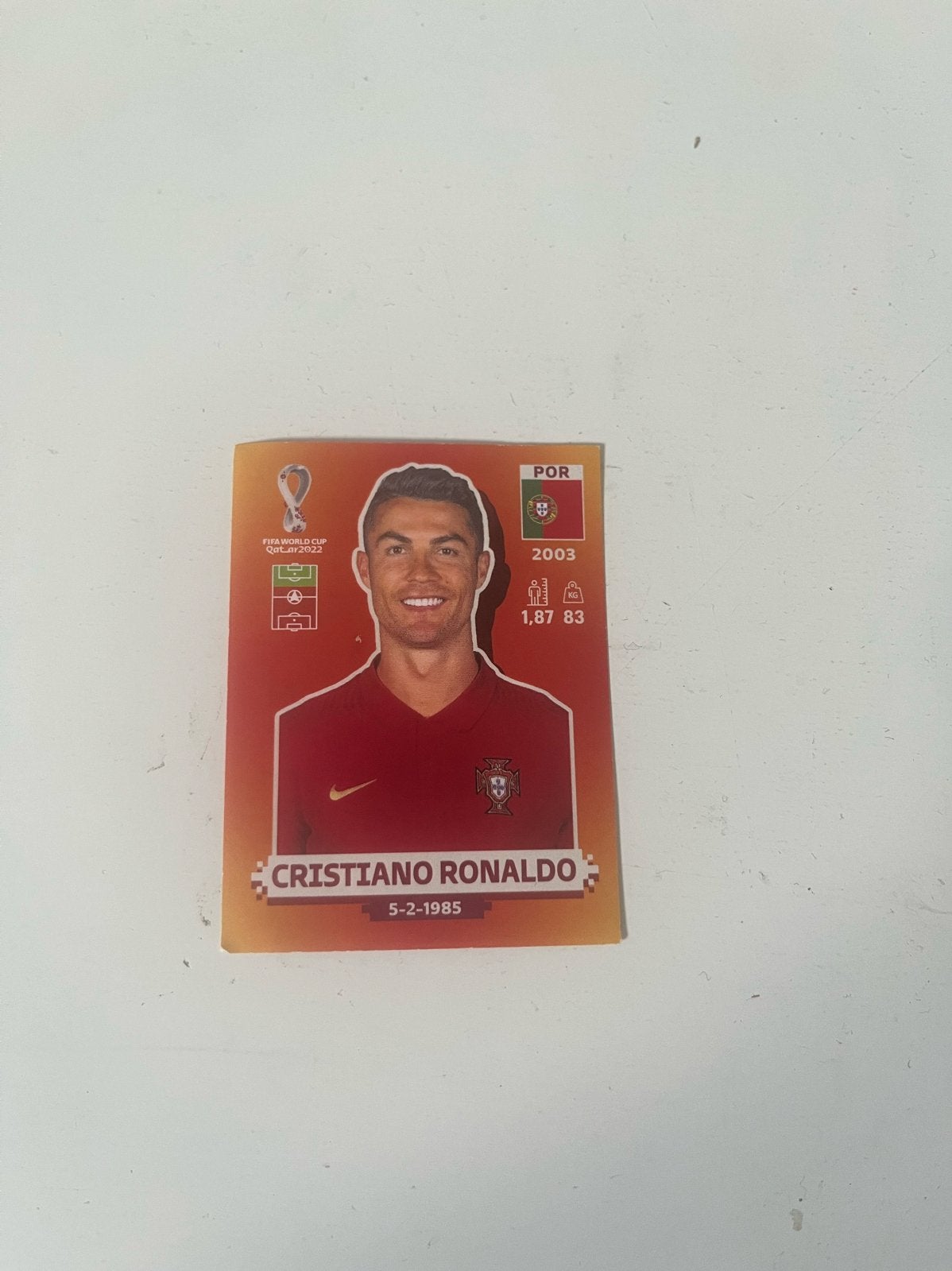 Panini WK 2022 Qatar Sticker Cristiano Ronaldo POR 17, Ophalen of Verzenden, Nieuw, Sport
